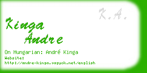 kinga andre business card